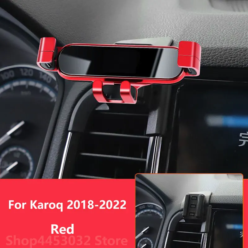 Car Mobile Phone Holder For Skoda Karoq 2022 - 2018 Mounts Bracket Stand Rotatable Support Accessories 3 Colors