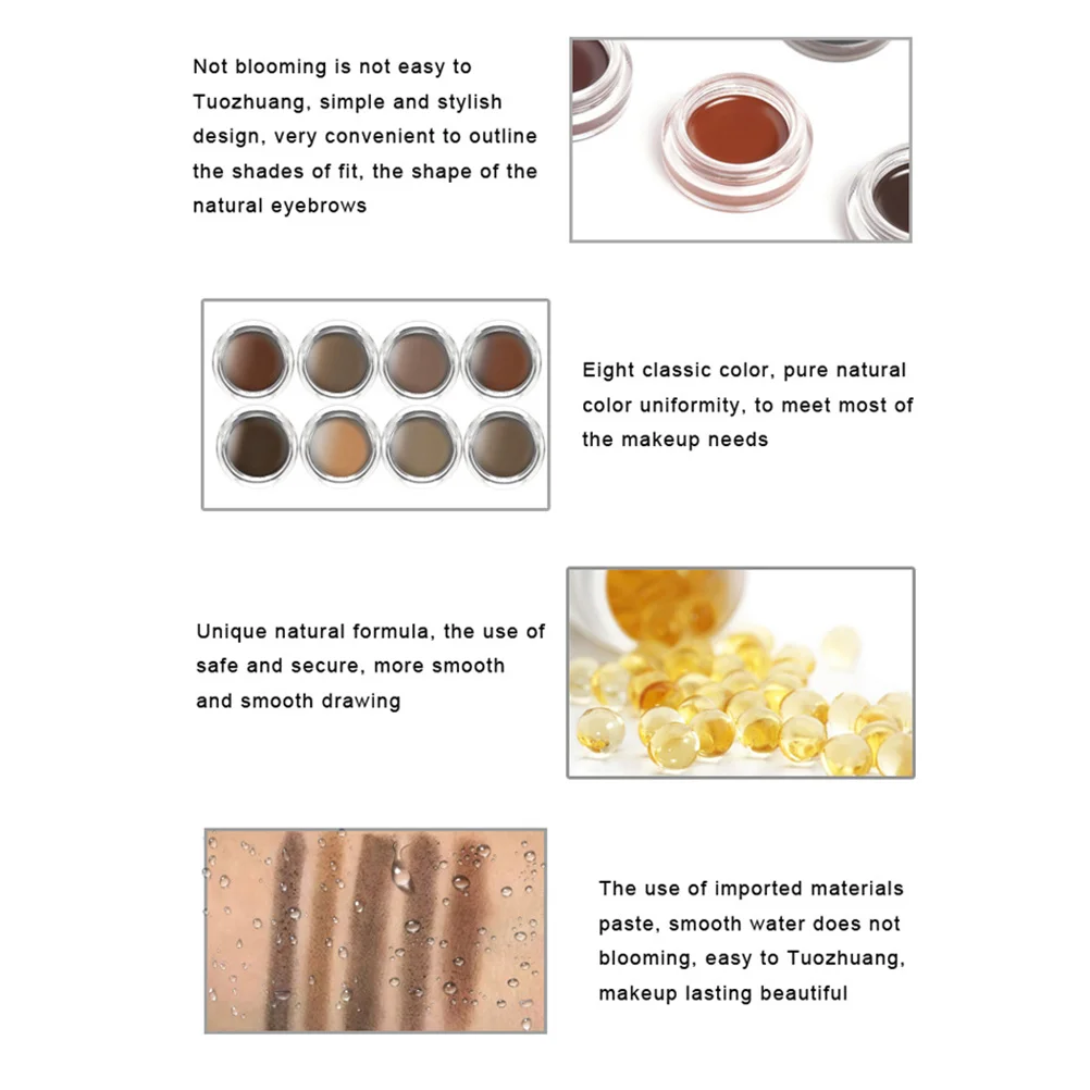 Blonde Eyebrow Coloring Cream Long Wear Waterproof Formula Smudge Proof Tint for Defined Natural Looking Brows