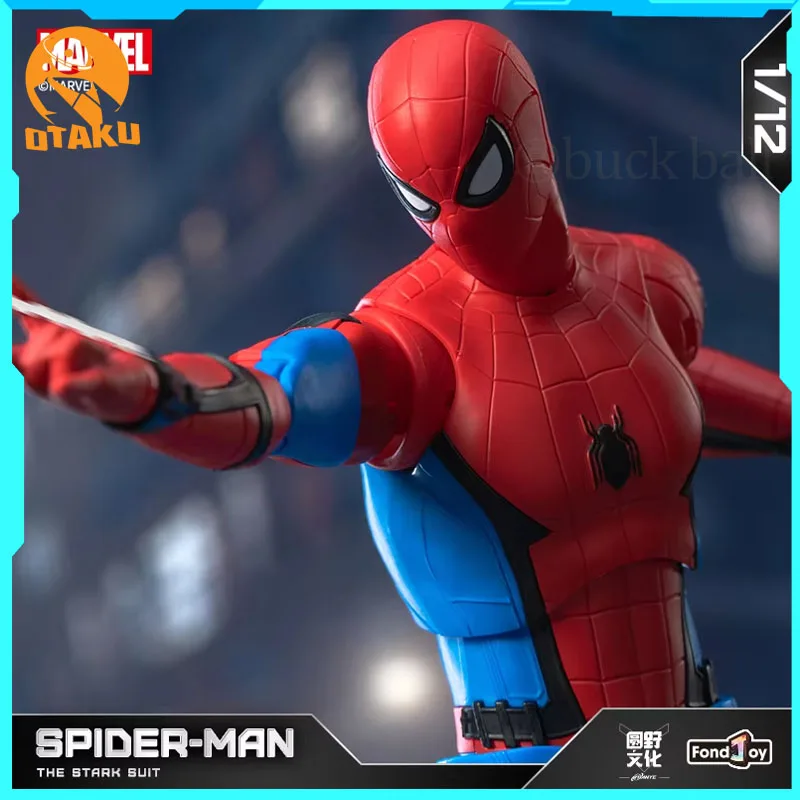

New Original Fondjoy 1/12 Scale Comic Version Red Blue Battle Suit Spider-Man Gk Statue Model Doll Collection Room Desk Toy Gift