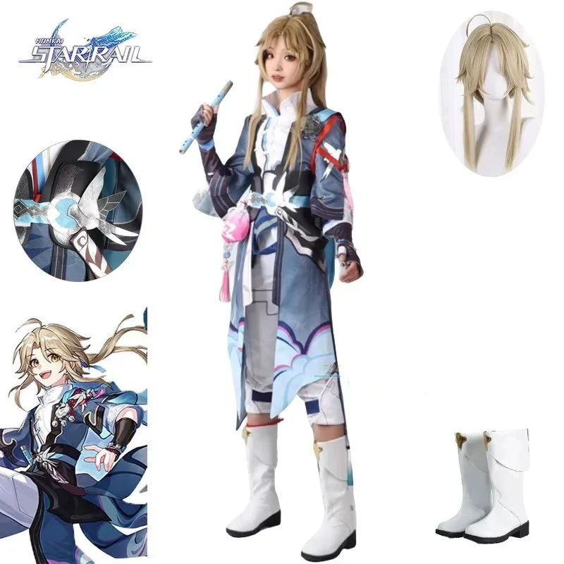 Yanqing Honkai Cosplay Game Honkai Star Rail Yanqing Cosplay Costume Party Outfits Costume Wig Shoes Full Set Role Play Clothes