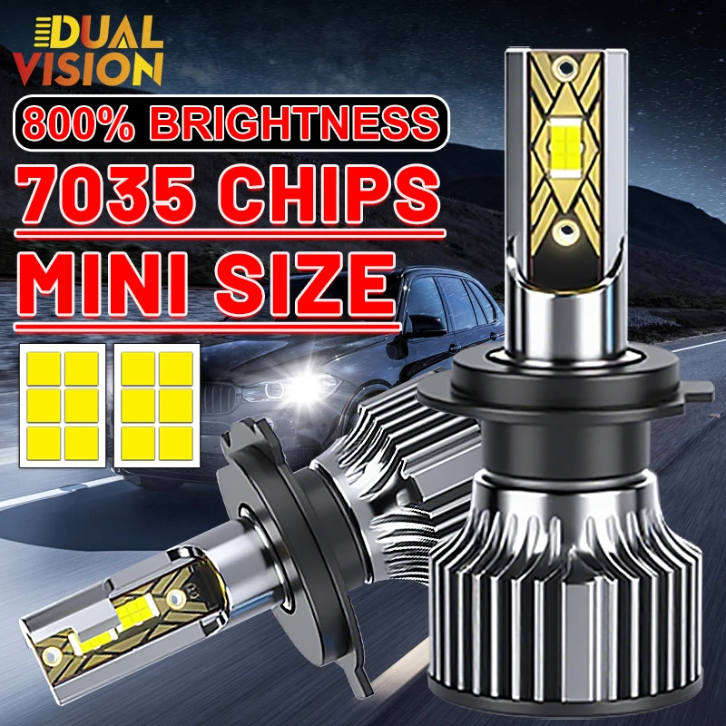 

Dualvision H4 H7 LED Car Headlights Bulbs Canbus H1 H3 H11 H8 H9 9005 9006 HB3 HB4 880 881 Fog Lights 6000K White Led Lamps 12V