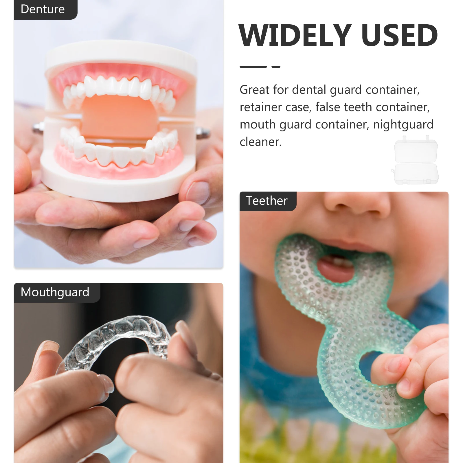 

5pcs Teether Storage Box Molar Rod Case Pp Teether Holder Retainer Container Mini Dental Guard Container Reusable Mouth Guard