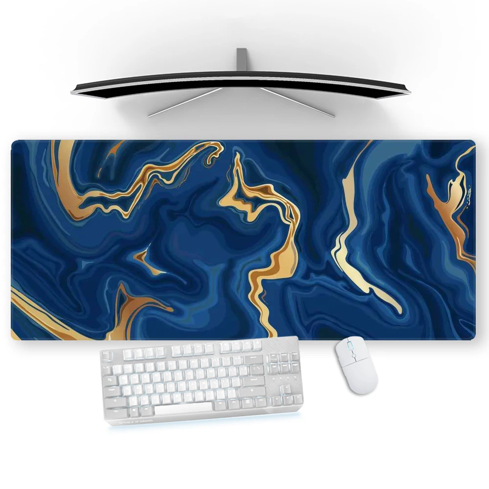 

Computer Mat Blue Mius Pad Marble Desk Protection Office Work Accessory Deskmat Strata Liquid Mousepad Custom Playmat Nonslip