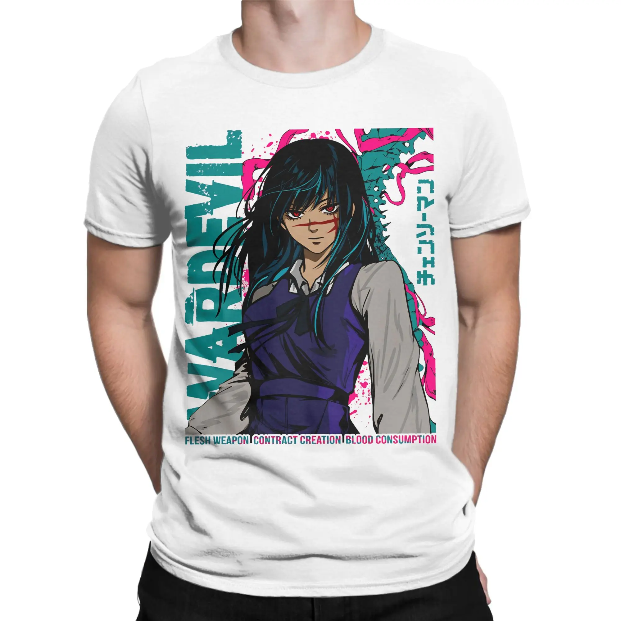 Novelty Yoru Chainsaw Man War Devil T-Shirts for Men Women Pure Cotton T Shirt Japanese Manga Tee Shirt Gift Idea Clothing
