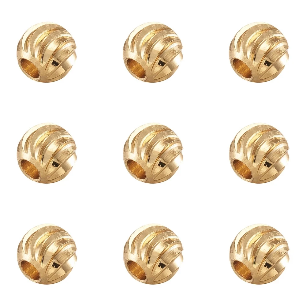 100cs Gold Plated Brass Round Beads 3mm 4mm 5mm 6mm for Jewelry Making DIY Jewelry Accessories Findingsu