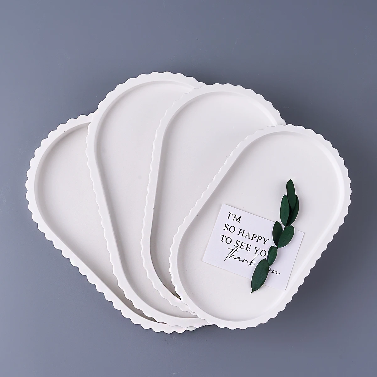 Bandeja de armazenamento listrada s/m/l, molde de silicone, faça você mesmo, formato oval, resina, gesso, cimento, artesanato, presente, molde de fundição, porta-copos artesanal, decoração de casa
