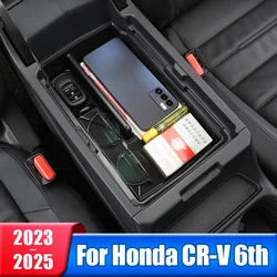 Car Central Armrest Storage Box Organizer Tray Case For Honda CRV 6th Gen 2023 2024 2025 / CR-V Hybrid Accessories