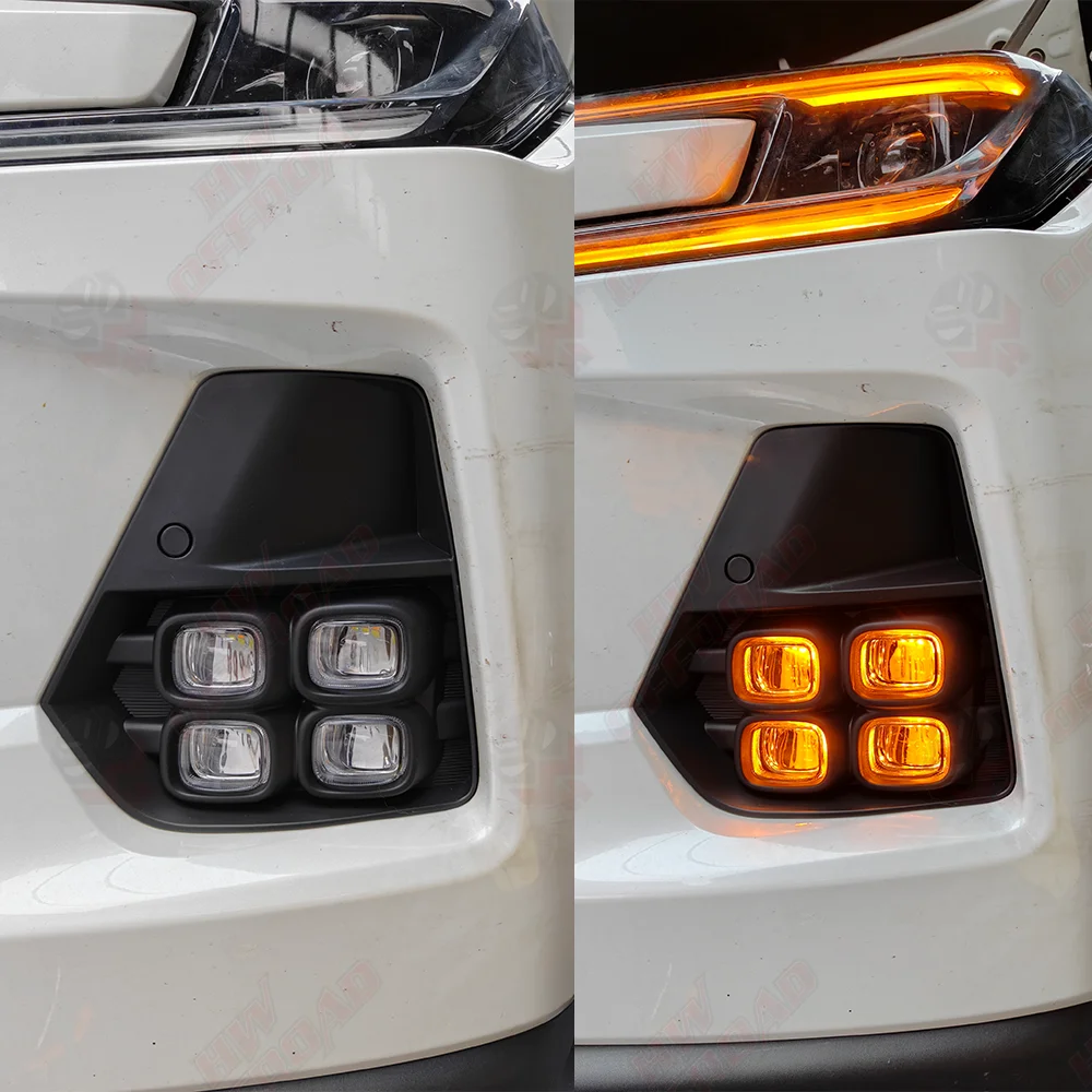 4-Lens LED DRL Daytime Running Light for Toyota Wildlander Rav4 2026+ Not Fit Woodland Turn Signal Lights Fog Lights