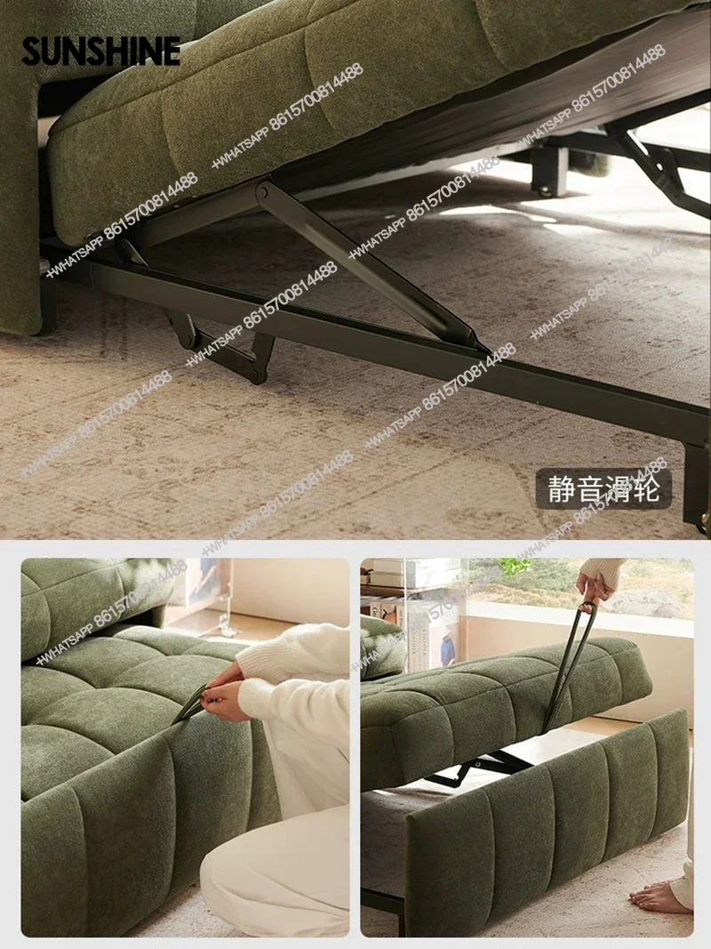 Convertible Sofa Bed, 3 in 1 Pull Out Couch, Loveseat Sleeper with Side Pocket, Living Room Sofa with Adjustable Backrest