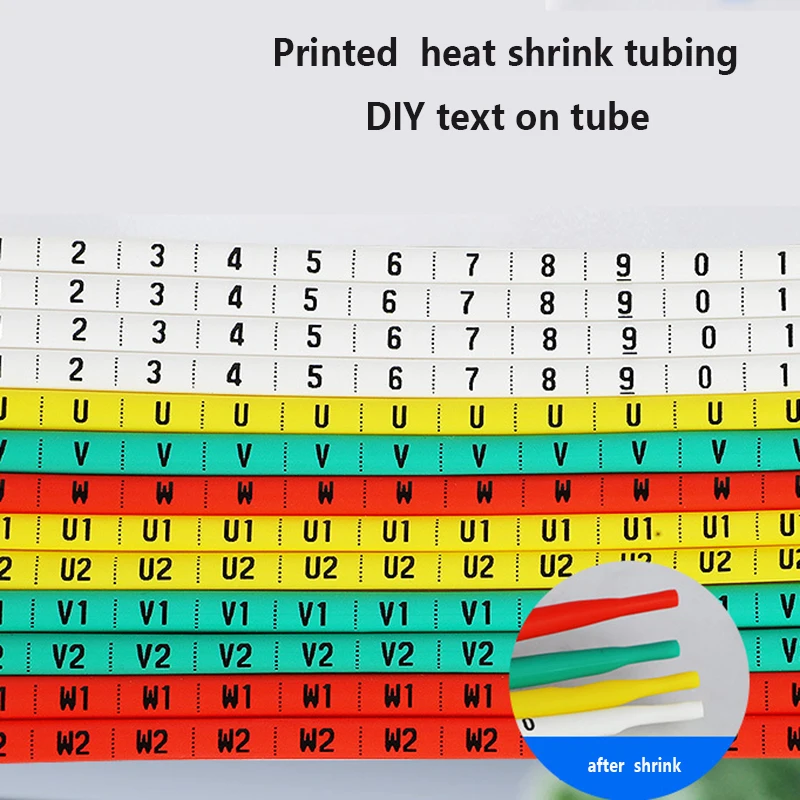 

1000PCS 0-9 Printed Heat Shrink Tubing Cable Marker label heat shrink wire label PVC insulation shrink ratio 2:1 Marked Wires
