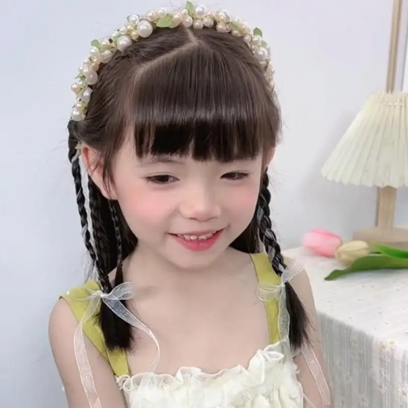 39BD Eye Catching Pearl/ Headband for Kid Photography Headband for Wedding Party