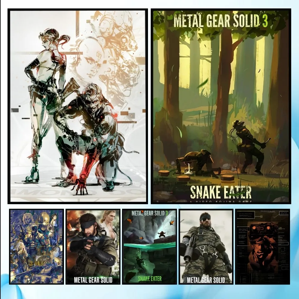 

M-Metal Gear Solid 3 Poster HD art sticky wall waterproof home living room bedroom bar aesthetic decoration