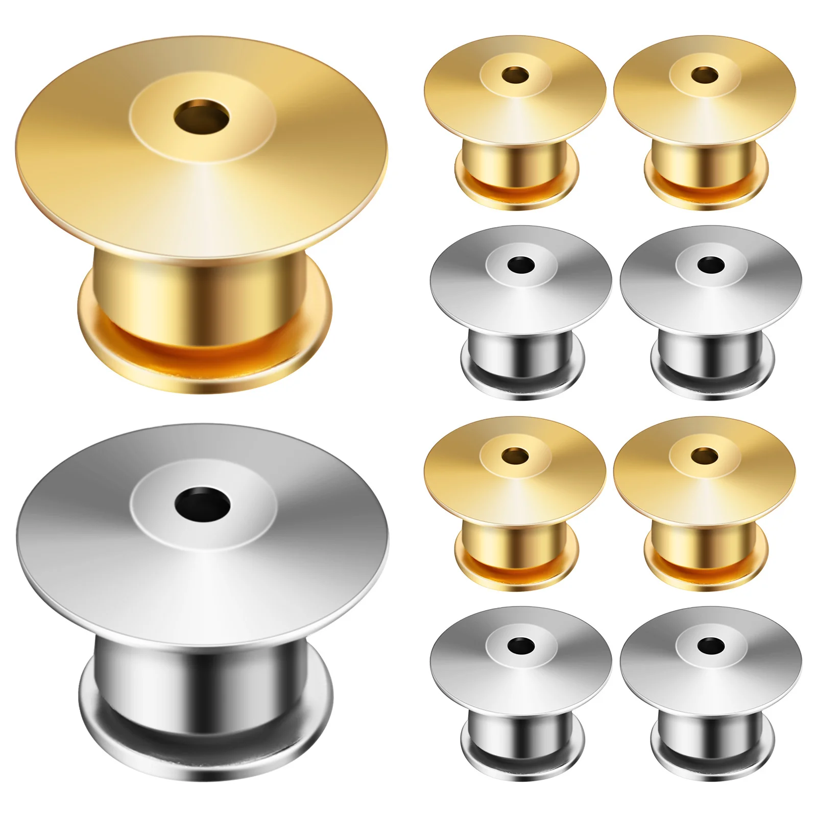 10 Stuks Pin Sloten Voor Emaille Pin Metalen Backings Veilige Vergrendeling Sluitingen Voor Broches Service Bars Diy Accessoires Vergrendeling sluiting