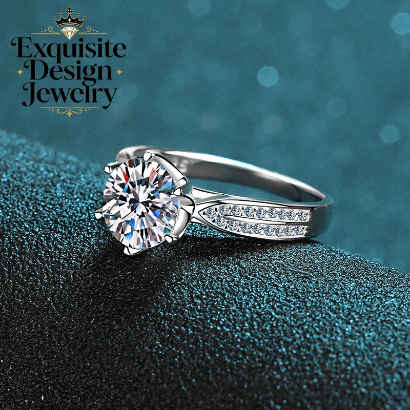 

Кольцо с муассанитом 3 карата, цвет D, чистота VVS1, платина PT950, для женщин, на свадьбу, помолвку, подарок на годовщину для девушки