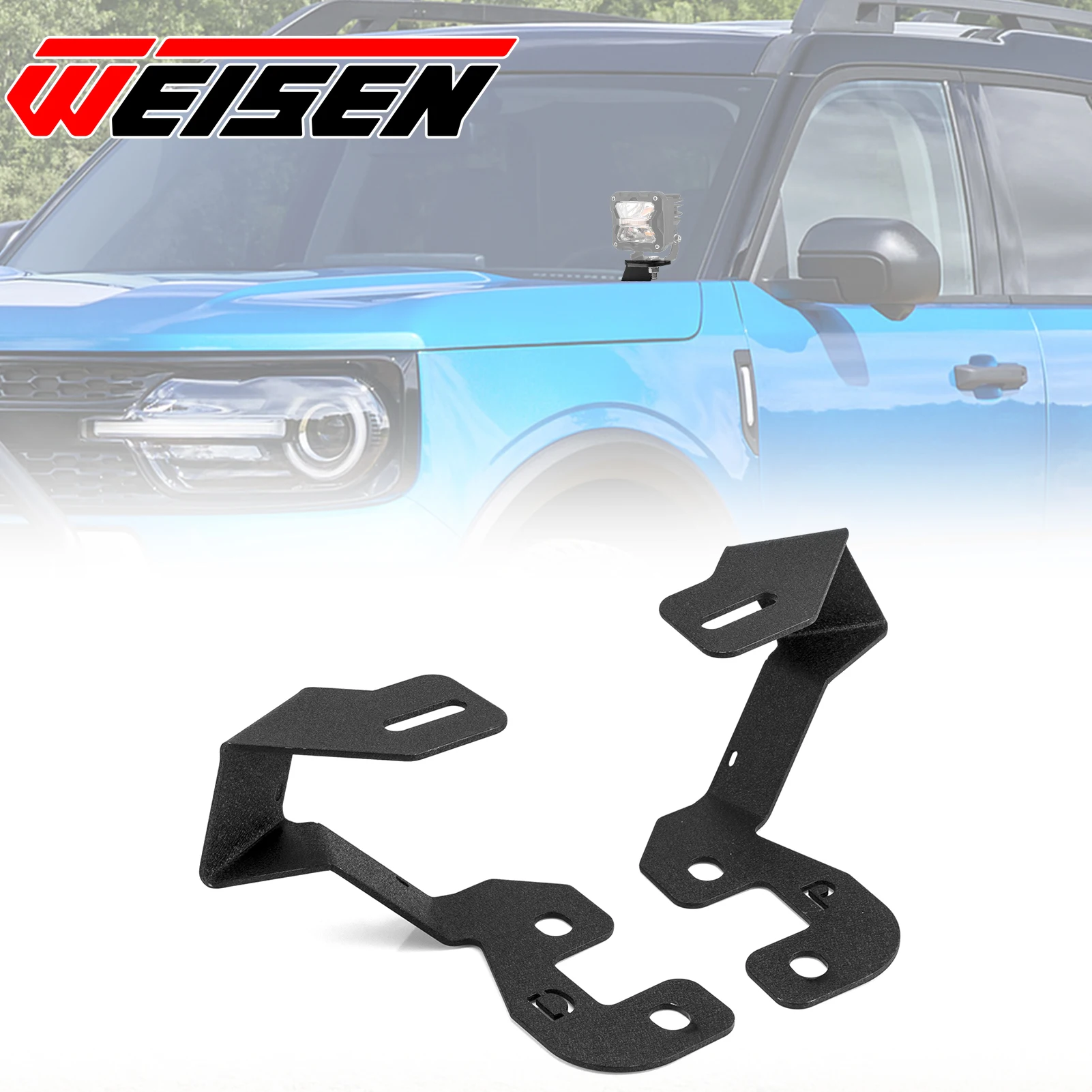 

Driver & Passenger Side Bolt-on Hood Hinge LED Bracket / Ditch Light Bracket for 2021-2025 Ford Bronco Sport Car Accessories