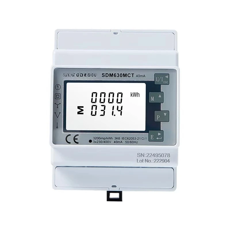 Eastron Smart Meter SDM630MCT-40mA with 3 CTs (TPM-CT-E) for Growatt Inverter RCM Din Rail 3 Phase Solar PV/Zero Export Meter