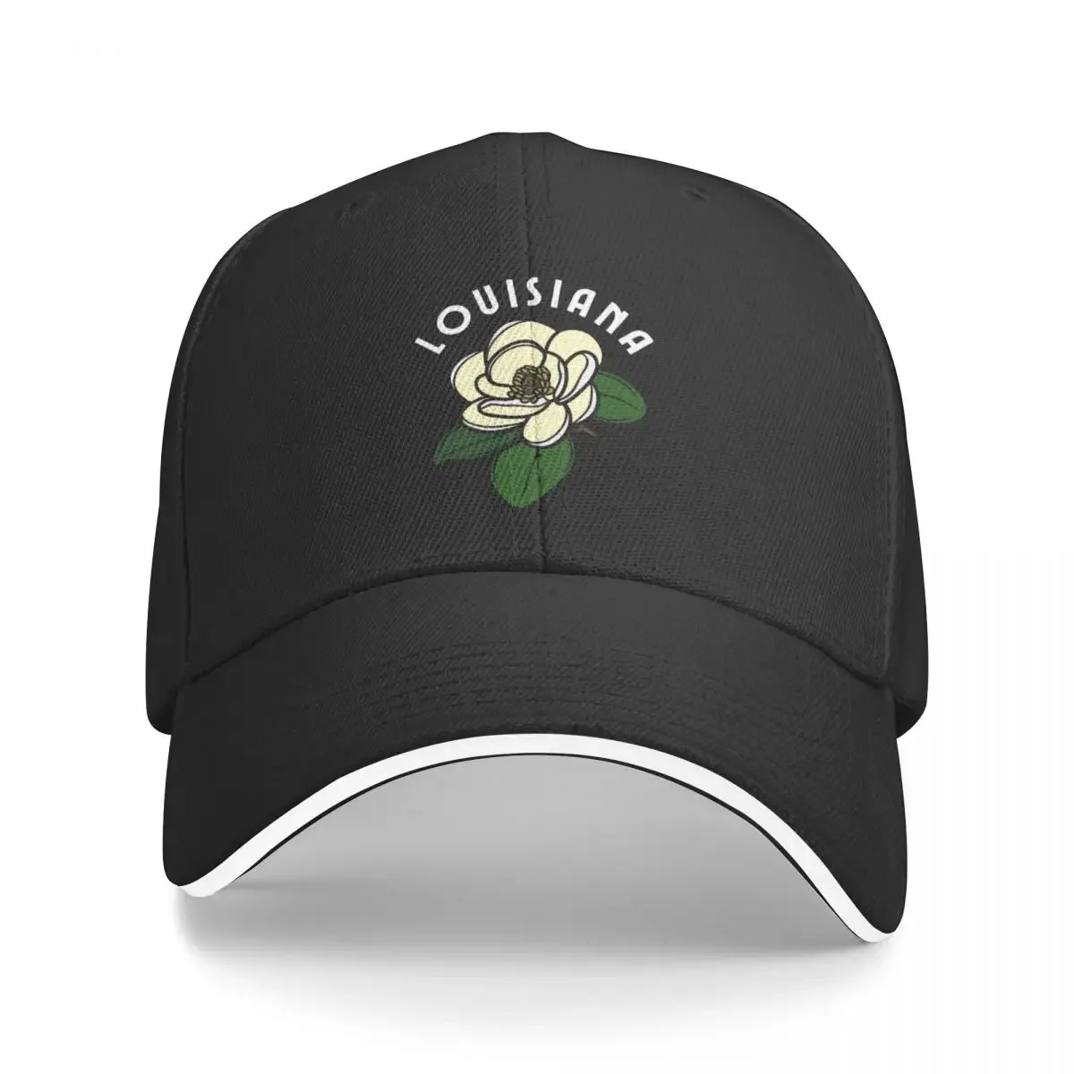 Art Deco Louisiana Magnolia - White Text (State Flowers)Cap Baseball Cap Rave Dropshipping Men Women's