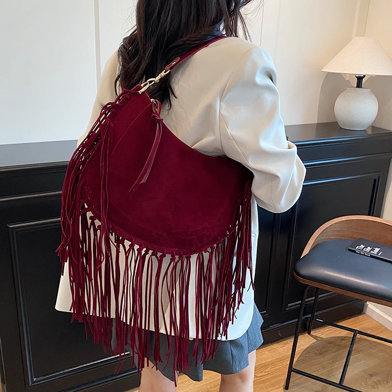 بلون شرابة موضة بولي PU حقيبة كتف سستة الخياطة مشبك حقيبة كروسبودي 2025 رائجة البيع حقائب للنساء Bolsas Femininas