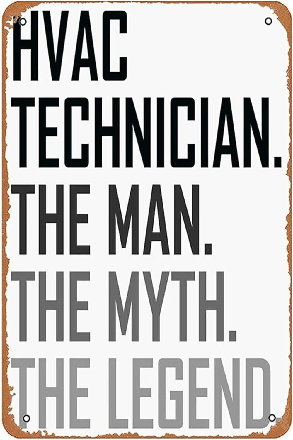 Hvac Technician The Man Profession Vintage Metal Sign,Inspirational Wall Decor Retro Iron Painting Metal Plaque for Home Farmhou