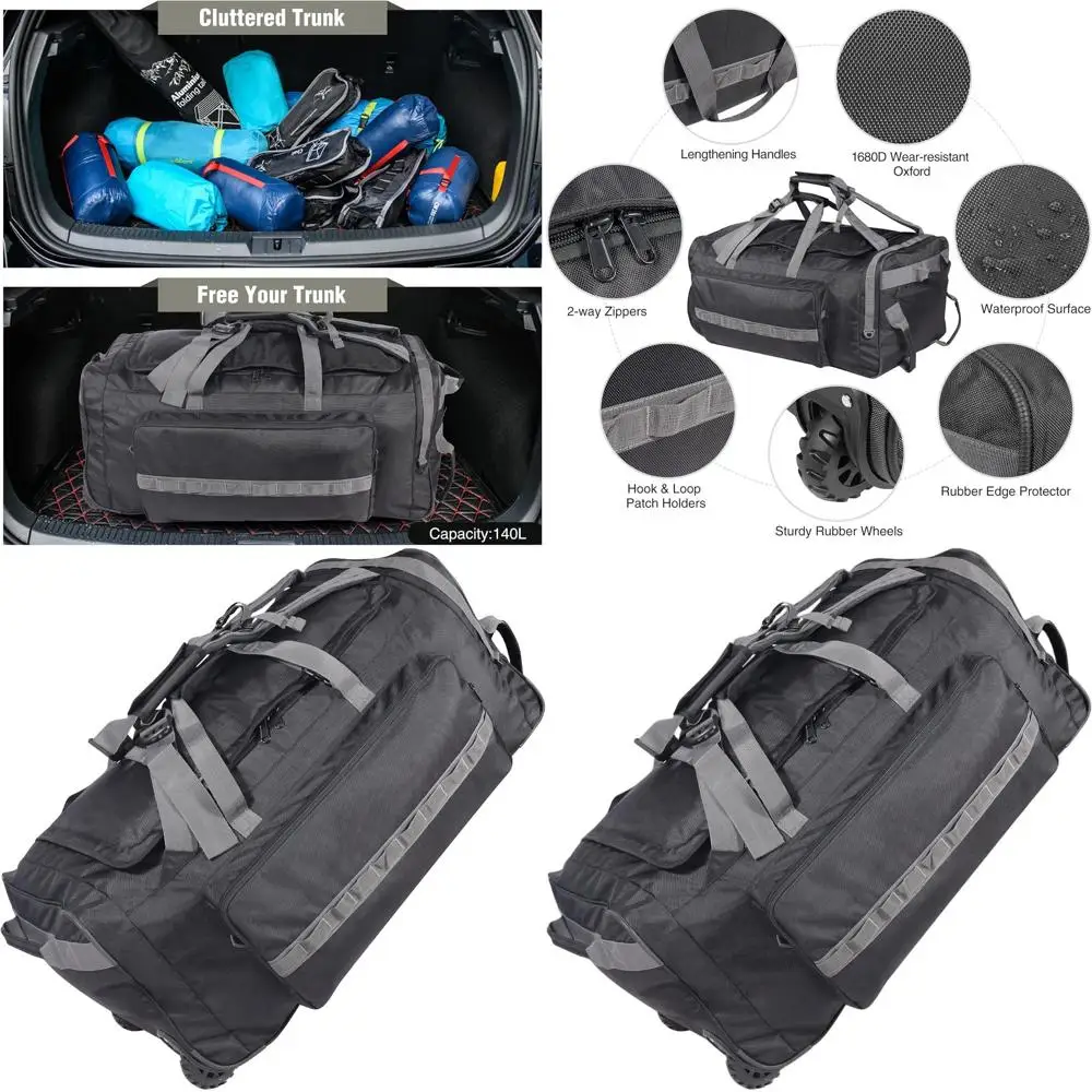 

Expandable Wheeled Duffel Bag with 85L/120L/140L Capacity for Large Travel Needs