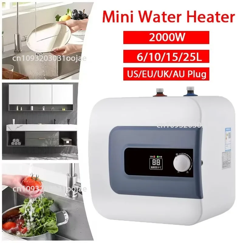 Electric Hot Water Heater Tank Point of Use On Demand Hot Water Heater with Mini Water Tank Storage For Kitchen Sink,RV,Bathroom