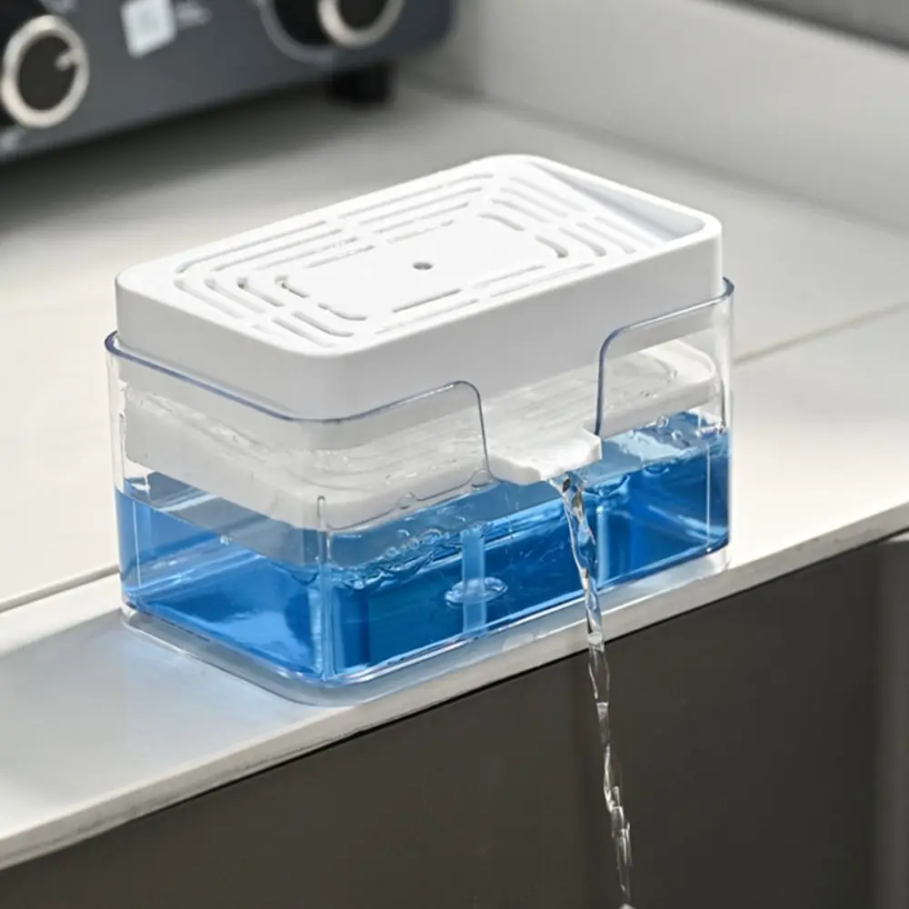 

Press Type Sink Drain Soap Dispenser Sponge Holder Multi-functional Kitchen Detergent Container Leak-proof Space Saving