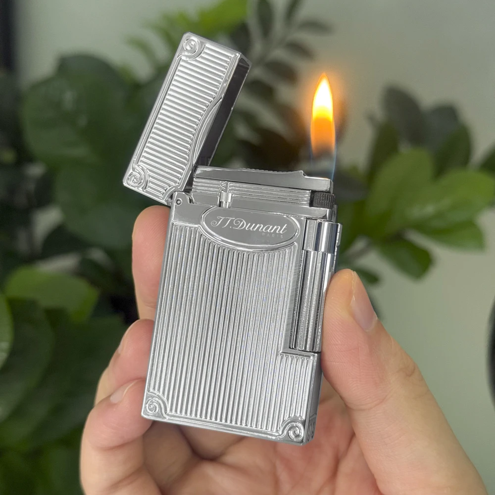 Classical Metal Gas Lighter Brand L2 Bright Ding Sound Smoking Cigarette Tools for Men Gifts Refillable