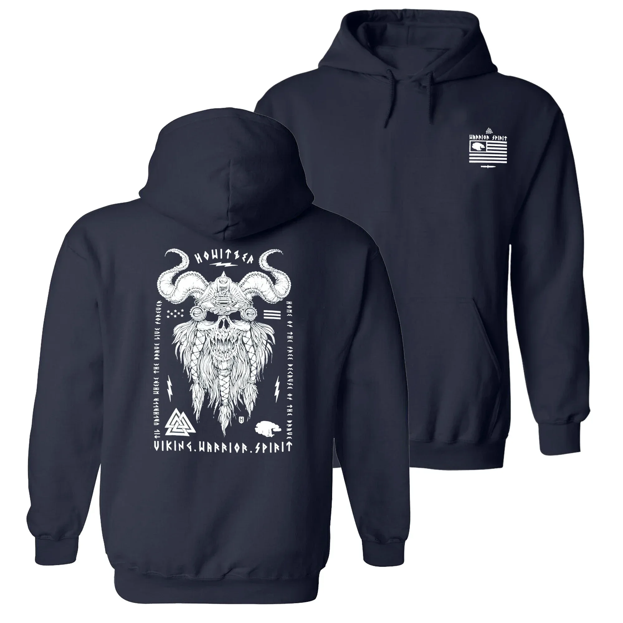 Til Valhalla Nordic Warrior Spirit Tactical Skull Grunt Pullover Hoodie New 100% Cotton Comfortable Casual Mens Sweatshirt