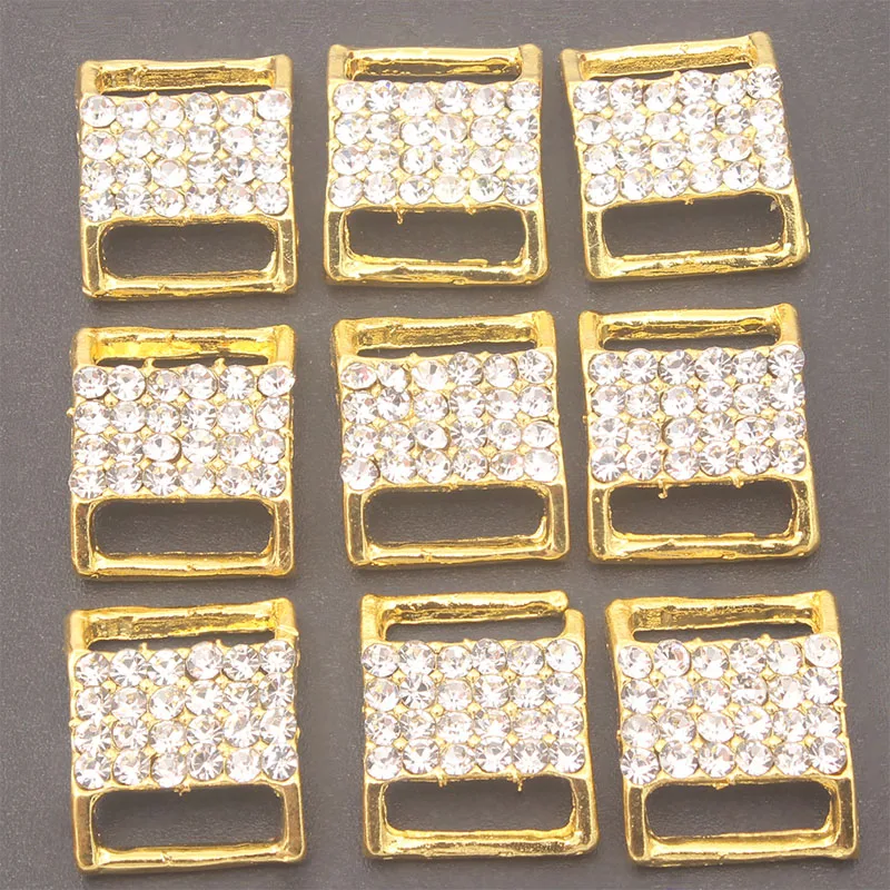 10pcs/20pcs Metal Buckle Belt Rhinestone Bikini Bra Decoration Diy Belt Loop Sewing Bag Accessories 15x12 mm