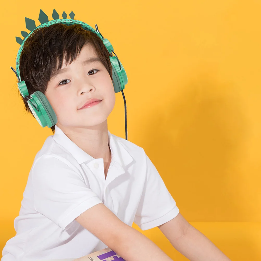 

Kids Over Ear Headphone Dinosaur Rhinestone Design 85Db Volume Limit Built-In Mic Soft Earmuffs For School Travel Children