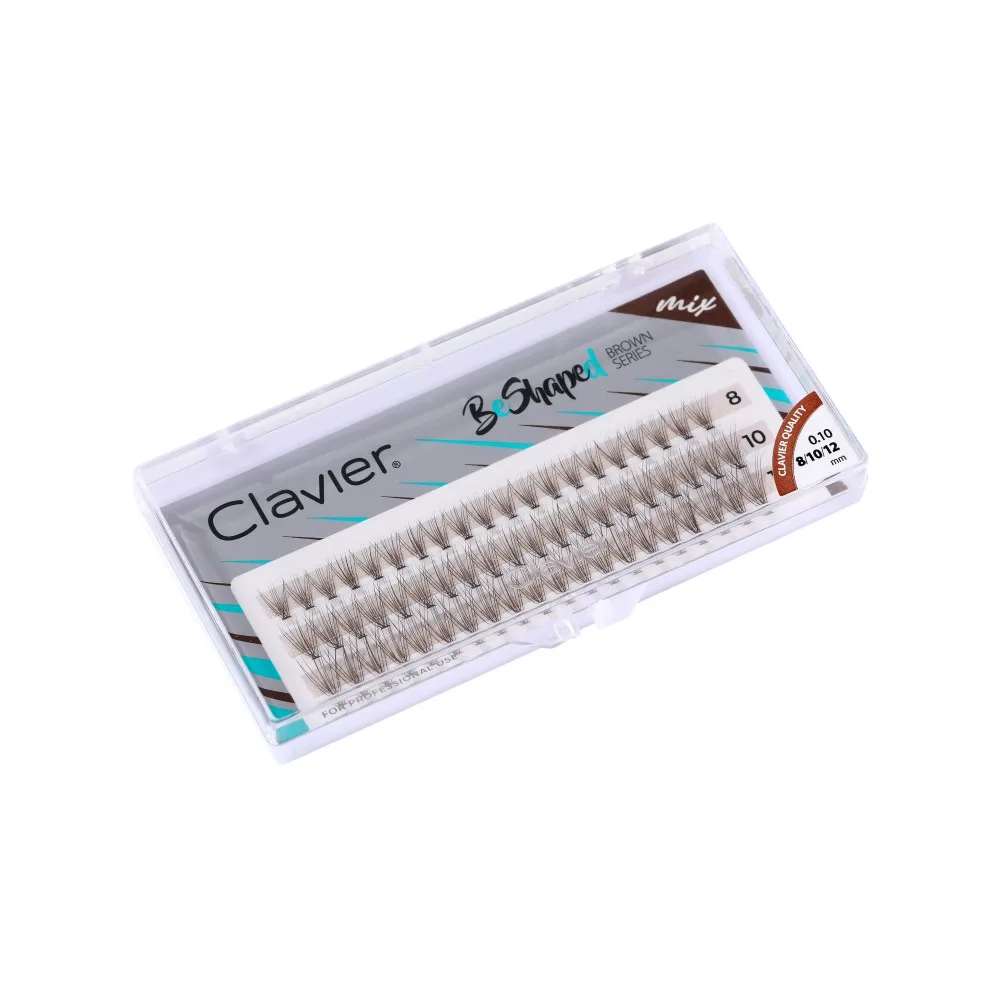 Clavier New Beshaped Brown Eyelashes Natural Tuft  Lash 10D Individual Cluster Eyelash Professional B Curling