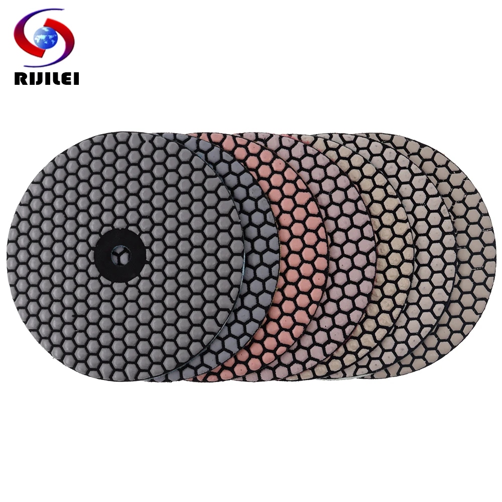 

7PCS/Set 7 Inch Dry Polishing Pad Sharp Flexible 180mm Diamond Polishing Pads For Granite Marble Stone Concrete Sanding Disc