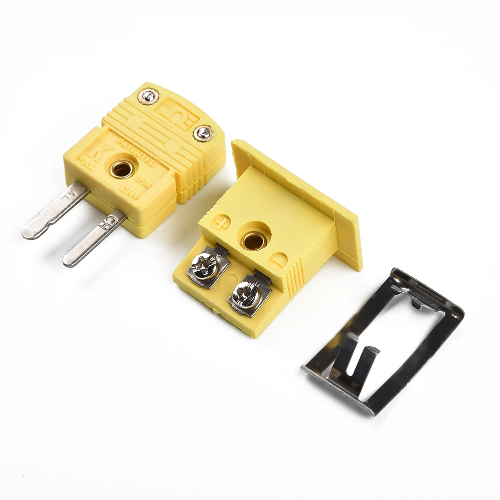 Yellow Thermocouple Socket Shell Adaptor Thermometer K-Type Miniature Panel Mount Alloy Connector Nylon Plastic