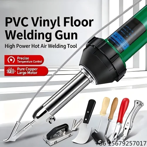 Electric Professional Grade PVC Flooring Hot Air Welding Gun with Temperature Adjustable Feature and Complete Accessories