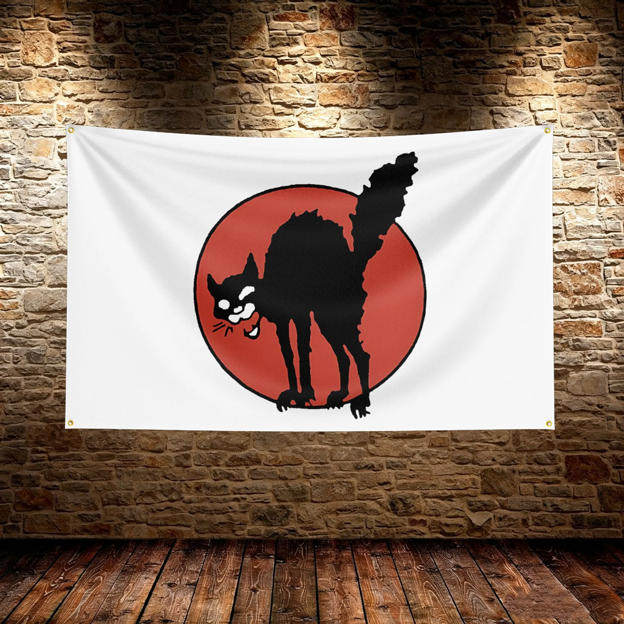 Anarchist Black Cat Custom Flag Polyester Hanging Banner Background Cloth Tapestry Home Outdoor Party Wall Decoration Souvenir G