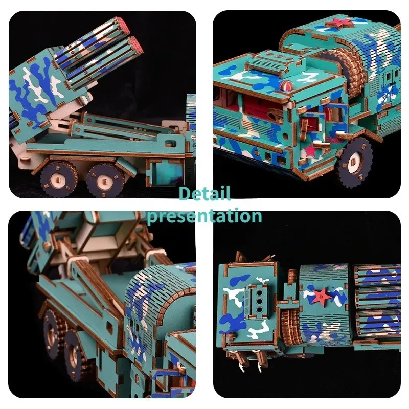 Wooden 3D Three-dimensional DIY Handmade Puzzle Educational Toy Tank Infantry Fighting Vehicle Model Puzzles for Kids  Jigsaw