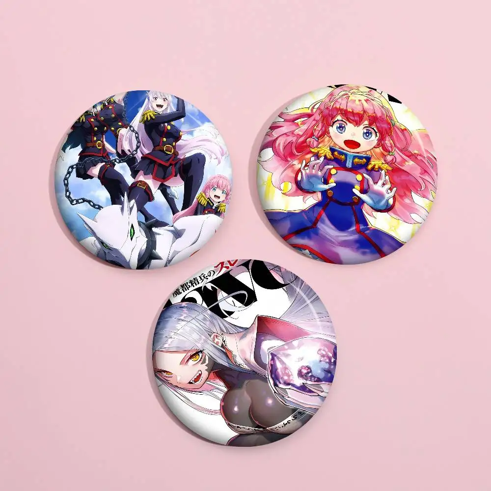 Anime Chained Soldier Cartoon Brooches Anime Badge Round Handmade Brooch Lapel Pins Jewelry For Backpack Clothes Gifts