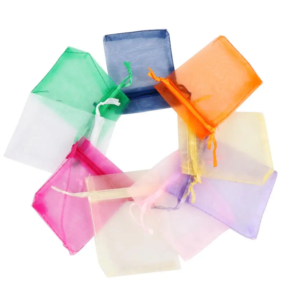 50 Uds. Bolsas de regalo de recuerdo de boda de Navidad bolsas de embalaje bolsas de dulces Organza