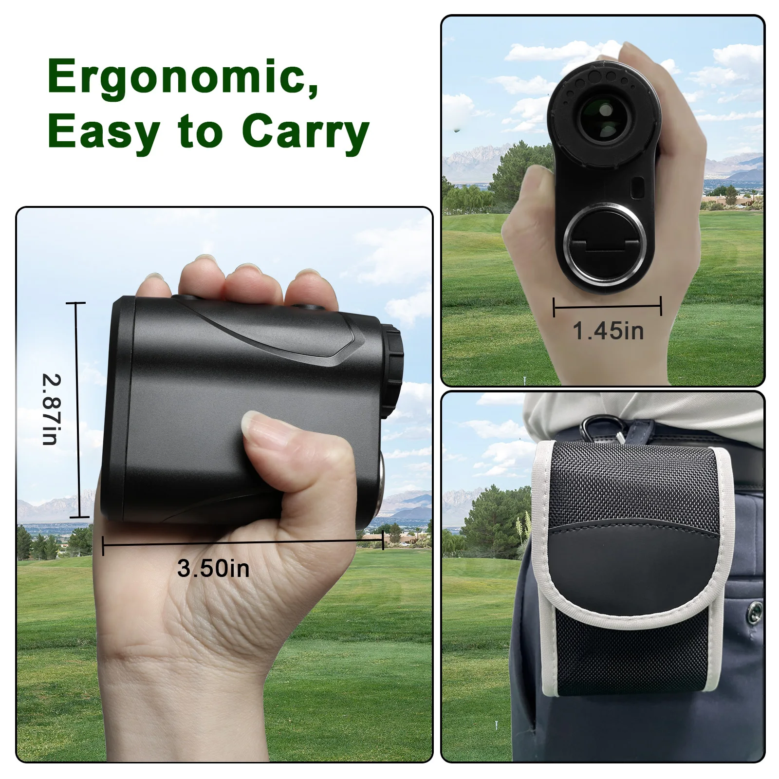 IMeter 656Y Golf Laser Range Finder with Slope Adjustment Flag Lock Vibration Angle Meter for Hunting White view 6