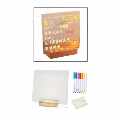 아크릴 건조 지우기 보드 노벨티 센터피스 테이블 장식, 밝은 LED 조명, TV 캐비닛 실내 사무실 거실 홈