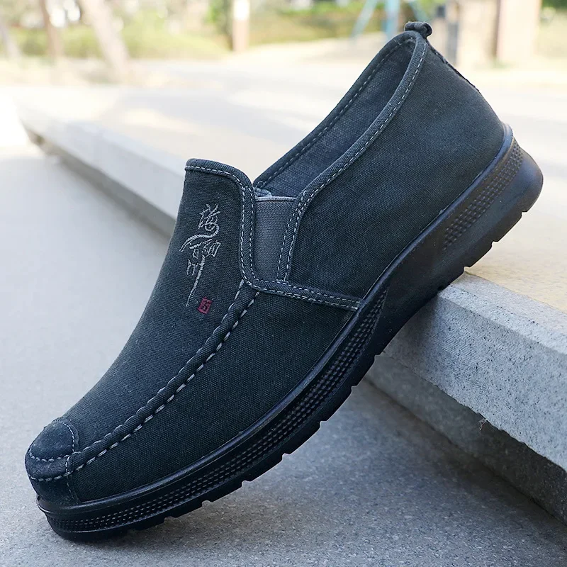 

Весна 2025 года, мужская обувь из полиуретана, старая пекинская тканевая обувь, парусиновая мужская спортивная повседневная дышащая рабочая обувь