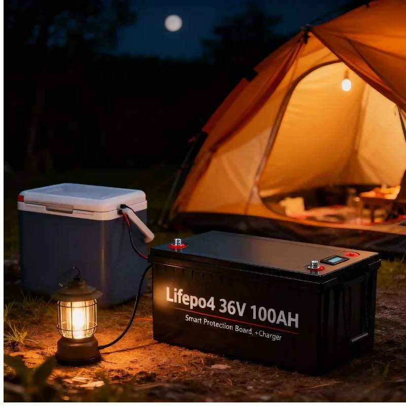 Lithium 36V 100Ah Lifepo4 Battery with BMS for Solar System Trolling Motor Boat 43.8V 10A Charger Included Boat Accessories