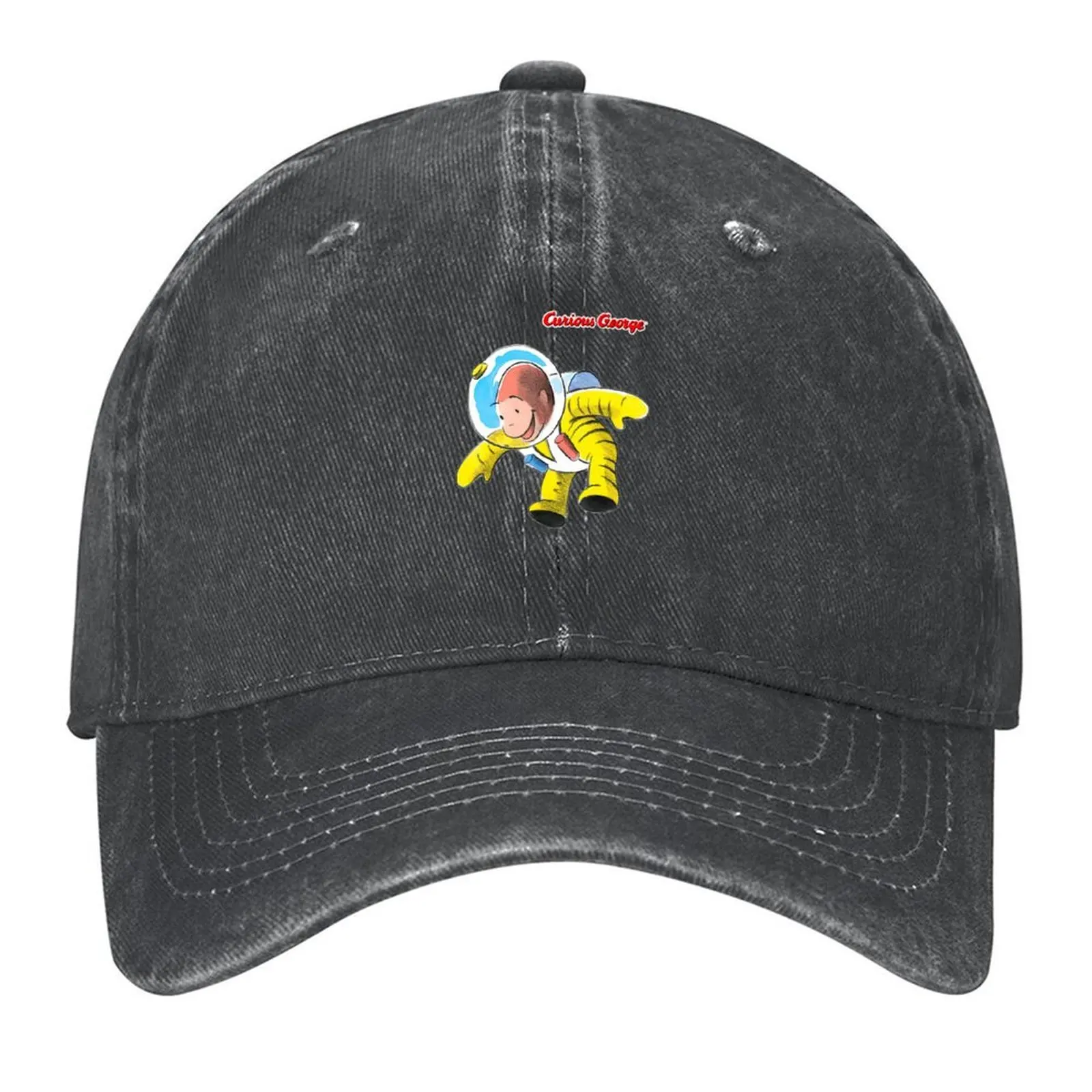 

Curious George Happy Astronaut Baseball Cap Unique hats men's big size hat sun caps Uv Protection Solar Hat Women Hats Men's