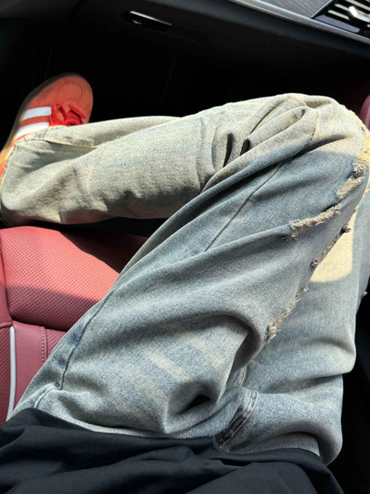 

Синие джинсы с дырками для мужчин, летние, в американском стиле, Cleanfit, прямые брюки, молодежный тренд, износостойкие