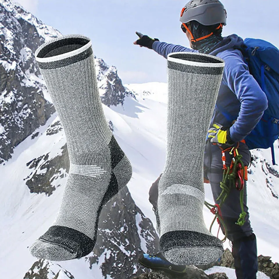 GTUBIKE 1 Pair Merino Wool Thermal Sock Winter Keep Warm Soft Ski Hiking Sock Sport Outdoor Snowboard Thermosock Thicken
