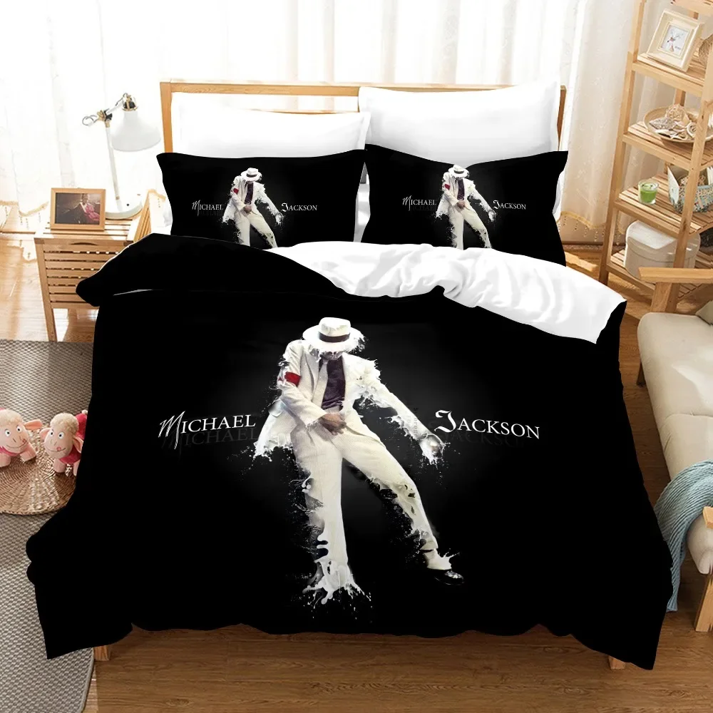 3D-gedrucktes Michael Jackson Bettwäsche-Set, Bettbezüge, Kissenbezüge, Tröster, Bettwäsche-Set, Bettwäsche, Textil, Zuhause, Königin, König, Einzelbett – Detail 11