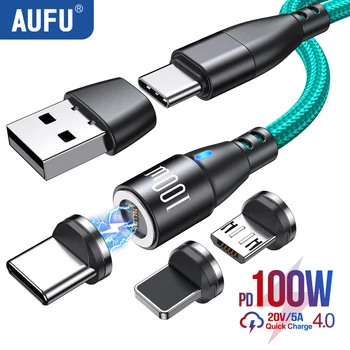 AUFU 100W PD 고속 충전기 마그네틱 케이블, USB C에서 C 타입 마이크로 마그네틱 데이터 코드, 5A USB 케이블, 아이폰 14, 맥북, 삼성 S22 용 Best5 AUFU 100W PD 고속 충전기 마그네틱 케이블, USB C에서 C 타입 마이크로 마그네틱 데이터 코드, 5A USB 케이블, 아이폰 14, 맥북, 삼성 S22 용 Best5