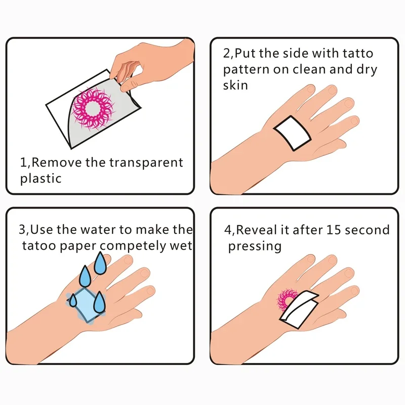 Herbal Juice Temporary Tattoos Cartoon Long Haired Demon Princess Arm Body Art Waterproof Long-Lasting Fake Tattoo Sticker