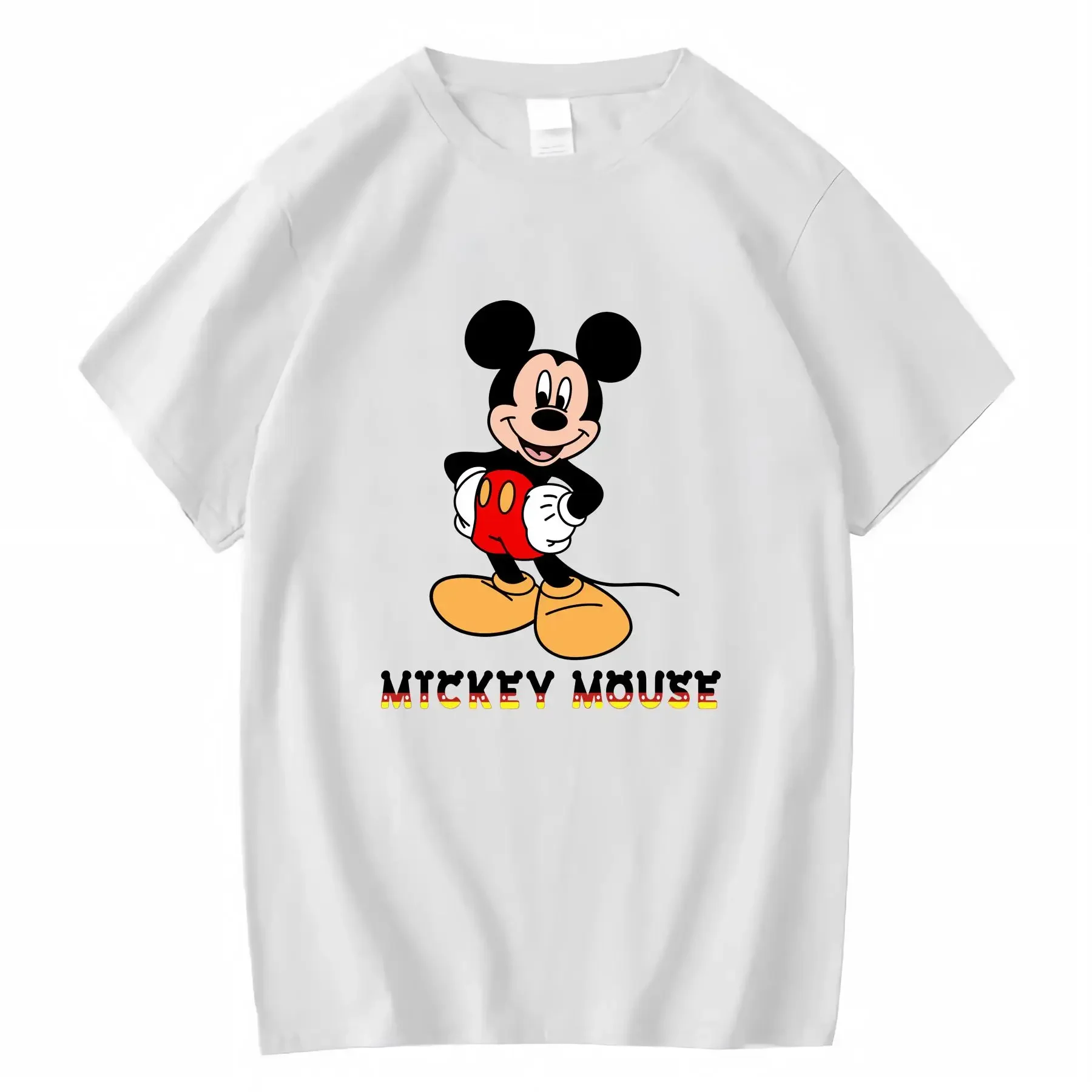 

Mickey Mouse T Shirt for Women 100 Cotton Casual Crew Neck Medium Stretch Geometric Pattern All Season Summer vintage Washed