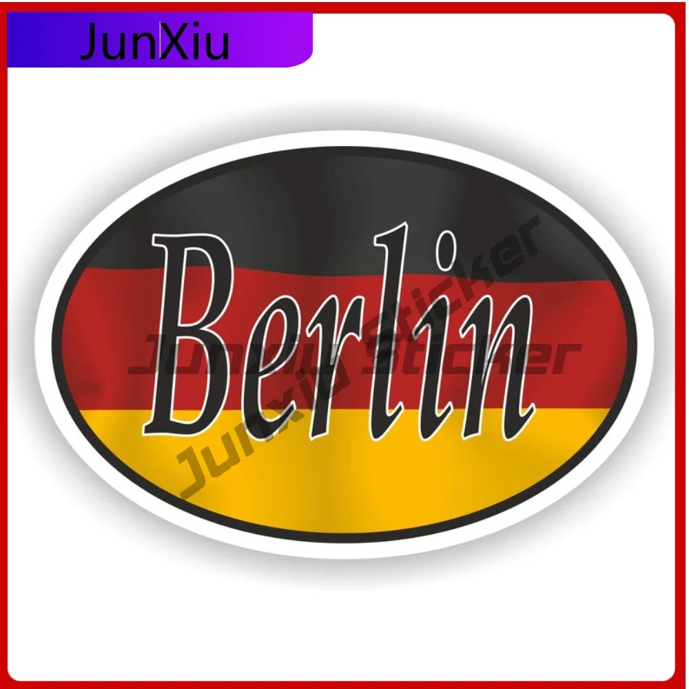 

Berlin Germany City Oval Sticker With National Flag Badge Sticker Decorative Motorcycle Stickers Custom Decals Car Decoration